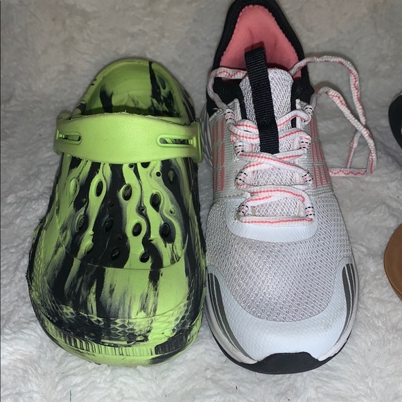 Stylish Footwear Collection - White Sneakers, Green Clogs, Pink Sandals size 2 - Picture 9 of 9